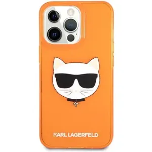 Karl Lagerfeld TPU Choupette Head Cover für Apple iPhone 13 Pro Fluo Orange