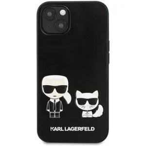 Karl Lagerfeld and Choupette PU Leather Cover für Apple iPhone 13 - Schwarz