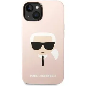 Karl Lagerfeld Liquid Silicone Karl Head Back Cover für iPhone 14 Plus Pink