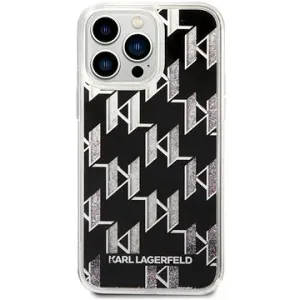 Karl Lagerfeld Monogram Liquid Glitter Backcover für iPhone 14 Pro Max Black