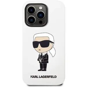 Karl Lagerfeld Liquid Silicone Ikonik NFT Back Cover für iPhone 14 Pro - Weiß