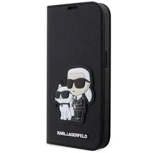 Karl Lagerfeld PU Saffiano Karl uad Choupette NFT Book Case für iPhone 14 Pro Black