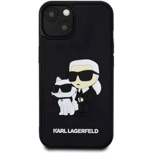 Karl Lagerfeld 3D Rubber Karl and Choupette Back Cover für iPhone 14 Black