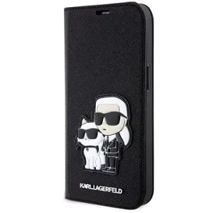 Karl Lagerfeld PU Saffiano Karl and Choupette NFT Book Case für iPhone 14 Black