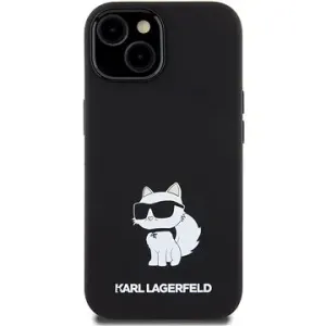 Karl Lagerfeld Liquid Silicone Choupette NFT Back Cover für iPhone 15 Schwarz