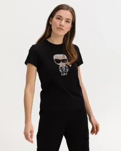 Karl Lagerfeld Ikonik Rhinestone T-Shirt Schwarz #731765
