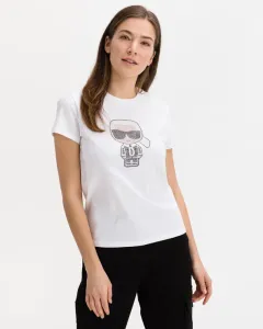 Karl Lagerfeld Ikonik Rhinestone T-Shirt Weiß