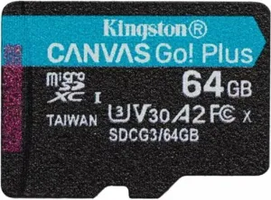 Kingston 64GB microSDHC Canvas Go! Plus U3 UHS-I V30 SDCG3/64GBSP