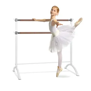 KLARFIT Barre Anna Doppel-Ballettstange, 110 x 113 cm, 2 x 38mm Ø weiß