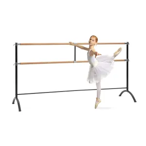 KLARFIT Barre Marie Doppel-Ballettstange freistehend, 220 x 113 cm, 2 x 38mm Ø