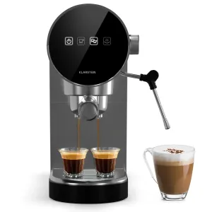 Klarstein Furore Espressomaschine Edelstahl kompakt 20 bar Digitaldisplay 2 Tassen