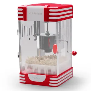 Klarstein Volcano Popcornmaschine 300 Watt Edelstahltopf 60 g / 4 min Retro-Design