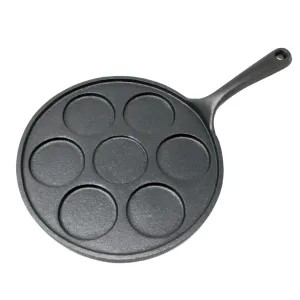 Klarstein Malvi Pancakepfanne 7 Pancakes Gusseisen rund voreingebrannt Ø 23,5 cm