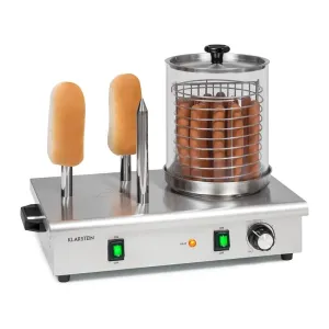 Klarstein Wurstfabrik 600 Hot Dog Maker 600W 3 Spieße 5L 30-100°C Glas Edelstahl