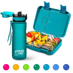 Klarstein schmatzfatz Frühstücksset Lunchbox & Trinkflasche Tritan dicht BPA-frei