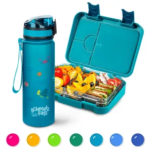 Klarstein schmatzfatz Frühstücksset Lunchbox & Trinkflasche Tritan dicht BPA-frei #275169