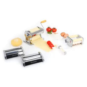 Klarstein Siena Argentea Pasta Maker Nudelmaschine 3 Aufsätze Edelstahl silber