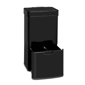 Klarstein Touchless Black Stainless Steel Müllsammler Sensor 72L 4 Behälter ABS / PP / Edelstahl schwarz