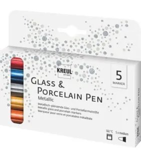 Kreul Metallic 'M' Marker für Glas und Porzellan Mix 5 Stck