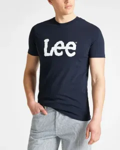 Lee Wobbly Logo T-Shirt Blau