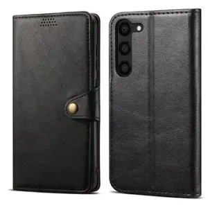 Lenuo Leder Flip Case für Samsung Galaxy S23 Ultra - schwarz