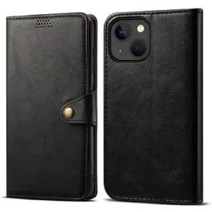 Lenuo Leather Flip-Hülle für iPhone 13, schwarz