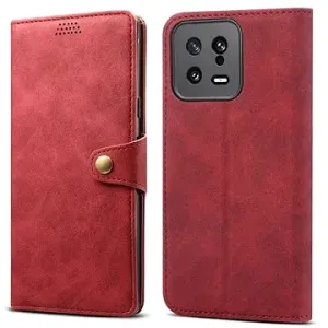 Lenuo Leather Klapphülle für Xiaomi 13, rot