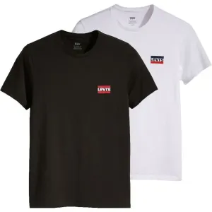 Levi's 2PK CREWNECK GRAPHIC Herren T- Shirt, schwarz, veľkosť L