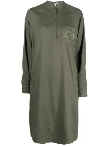 LOEWE - Anagram Linen Blend Silk Tunic Dress #999306