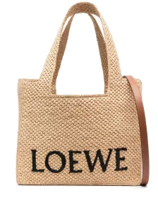 LOEWE - Loewe Font Medium Raffia Tote Bag #1545046
