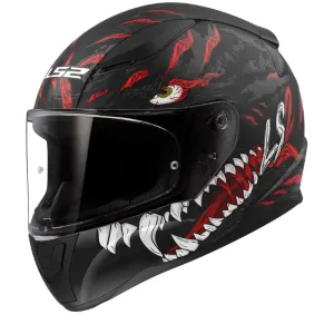 LS2 FF353 Rapid II Kaiju Matt Black Red White Full Face Helmet Größe 2XL