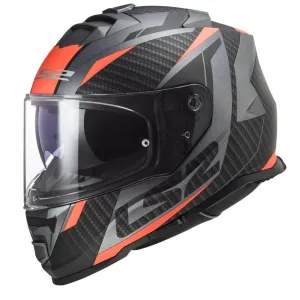 LS2 FF800 Storm II Racer Matt Titanium Orange Full Face Helmet Größe 3XL