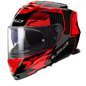 LS2 FF800 Storm II Tracker Black Red Full Face Helmet Größe L
