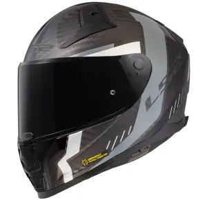 LS2 FF811 Vector II Carbon Grid Matt Black Grey Full Face Helmet Größe M