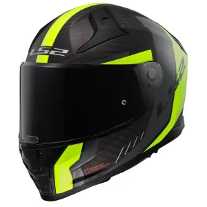 LS2 FF811 Vector II Carbon Grid Matt Black H-V Yellow Full Face Helmet Größe XL