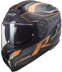 LS2 FF327 Challenger Carbon Grid Matt Carbon Orange XL Helm
