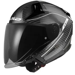 LS2 OF603 Infinity II Carbon Counter Cool Grey Jet Helmet Größe M