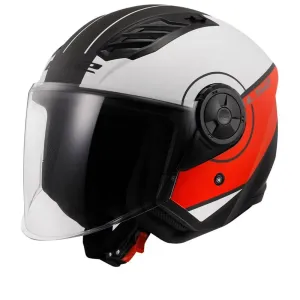 LS2 OF616 Airflow II Cover Matt White Red Jet Helmet Größe M