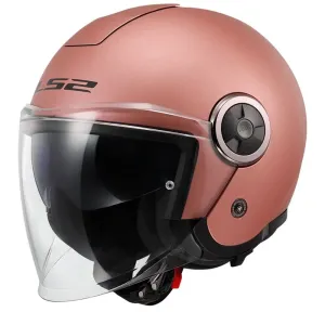 LS2 OF620 Classy Solid Matt Gold Pink Jet Helmet Größe M