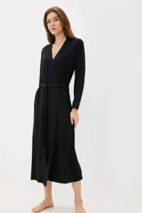 Damenbademantel aus Bambus CHANTAL Schwarz / Black XL