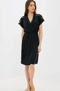 Damenbademantel aus Bambus ERIN XL Schwarz / Black