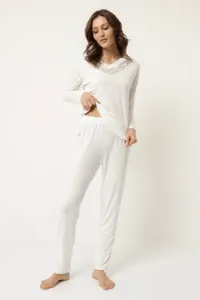 Damenpyjama aus Bambus ALESSA Creme XL