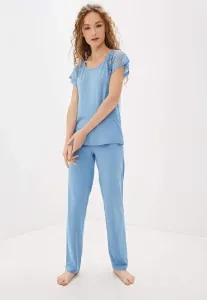 Damenpyjama aus Bambus SUSANA Hellblau / Light blue XL