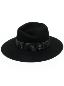 MAISON MICHEL - Virginie Strass Belt On Wool Felt Fedora Hat