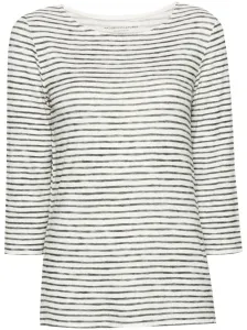 MAJESTIC - Striped Linen Blend Boat-neck T-shirt