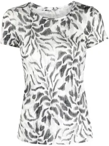 MAJESTIC - Printed Linen Blend T-shirt