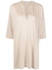 MAJESTIC - 3/4 Sleeve Linen Blend Tunic Dress
