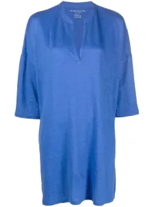 MAJESTIC - 3/4 Sleeve Linen Blend Tunic Dress