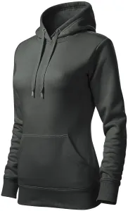 Damen Sweatshirt mit Kapuze ohne Reißverschluss, dunkler Schiefer, S