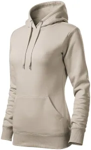 Damen Sweatshirt mit Kapuze ohne Reißverschluss, eisgrau, XL